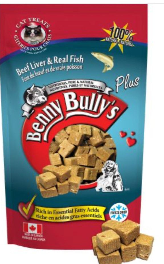 Benny bully's / morceaux foie de boeuf et poisson , 25g