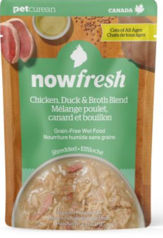 Nowfresh / Sachet humide , Poulet-canard en bouillon 2.5oz