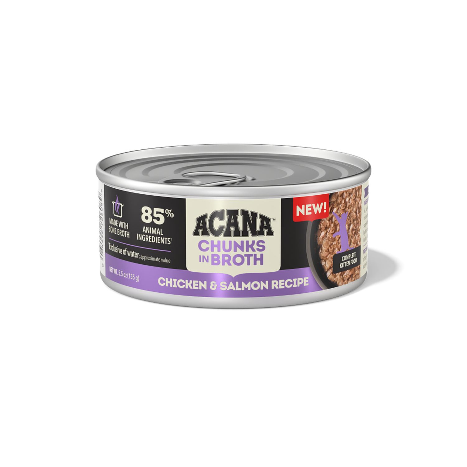Acana chat / chicken chunck &amp; salmon kitten   , 5.5oz