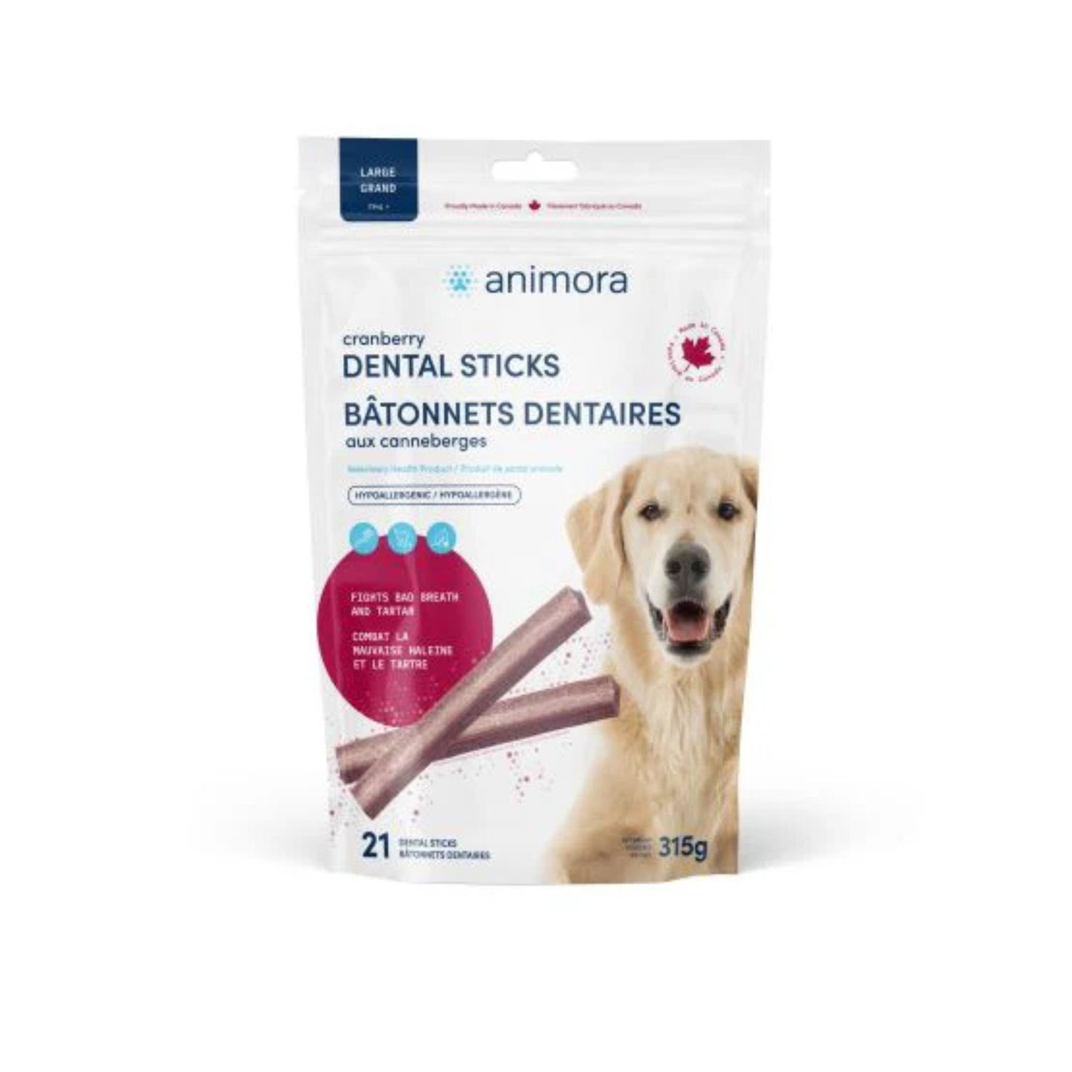 Animora / bâtonnet dentaire aux canneberges pour chien
