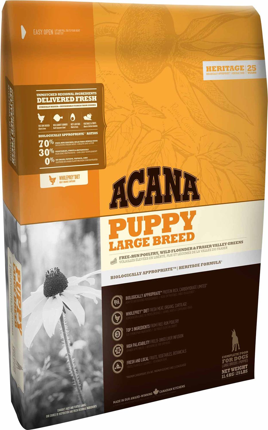 Acana Chien / Heritage Puppy Large Breed, Size: 11.4kg
