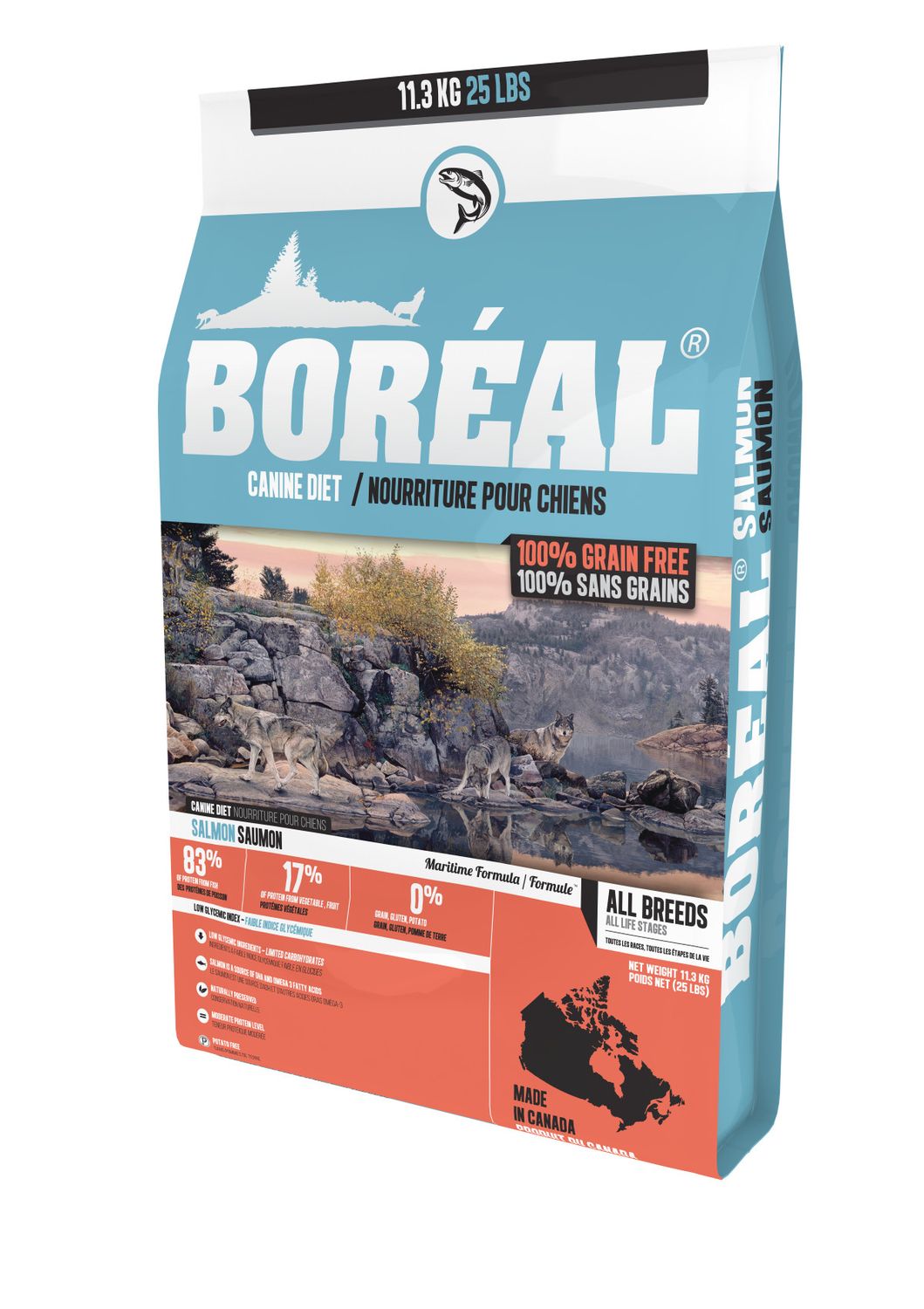 Boréal Chien / Saumon Sauvage , Size: 11.36kg