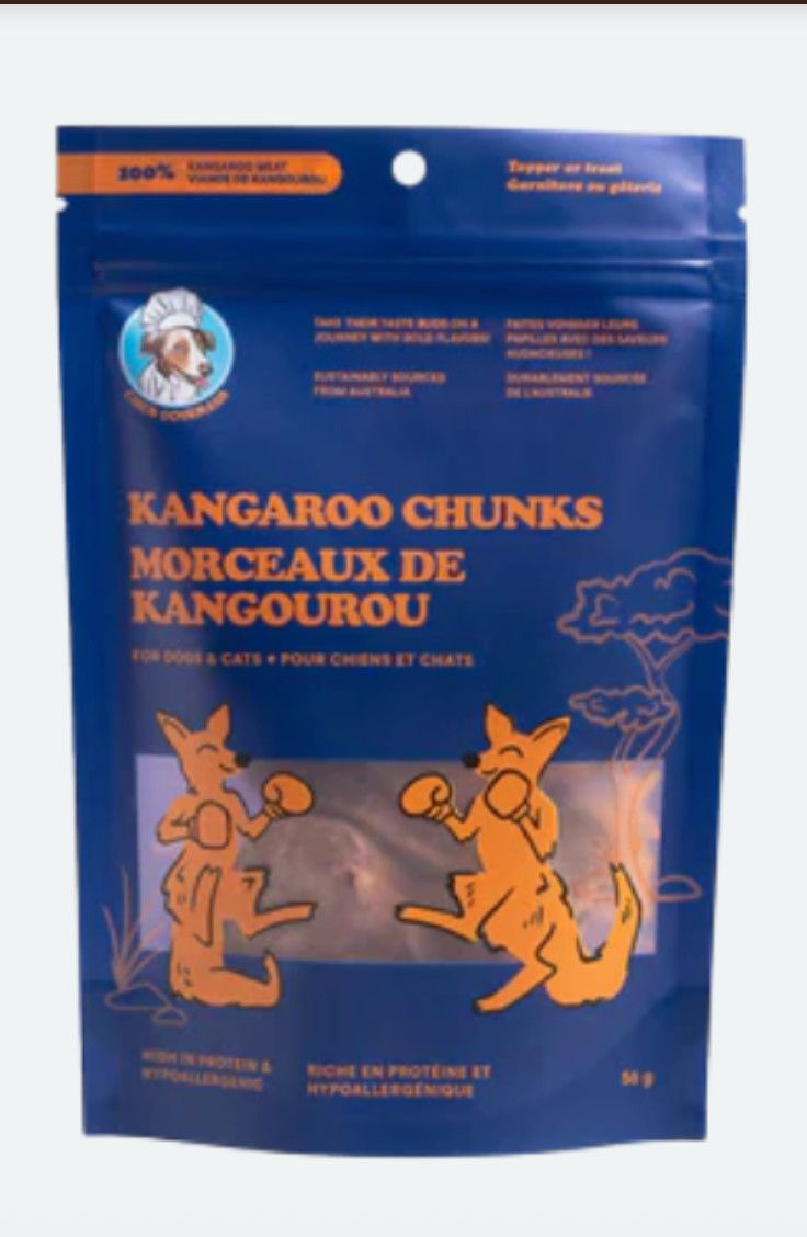 Chien gourmand / lyophilisé morceaux de kangourou  , 56 gr