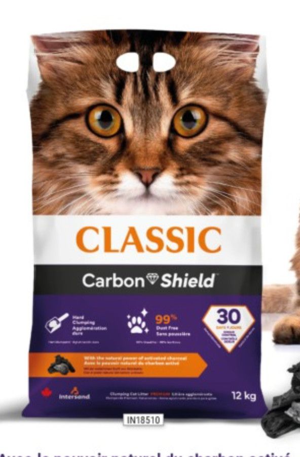 Intersand / Litière agglomérante Classic charbon activé, 12kg