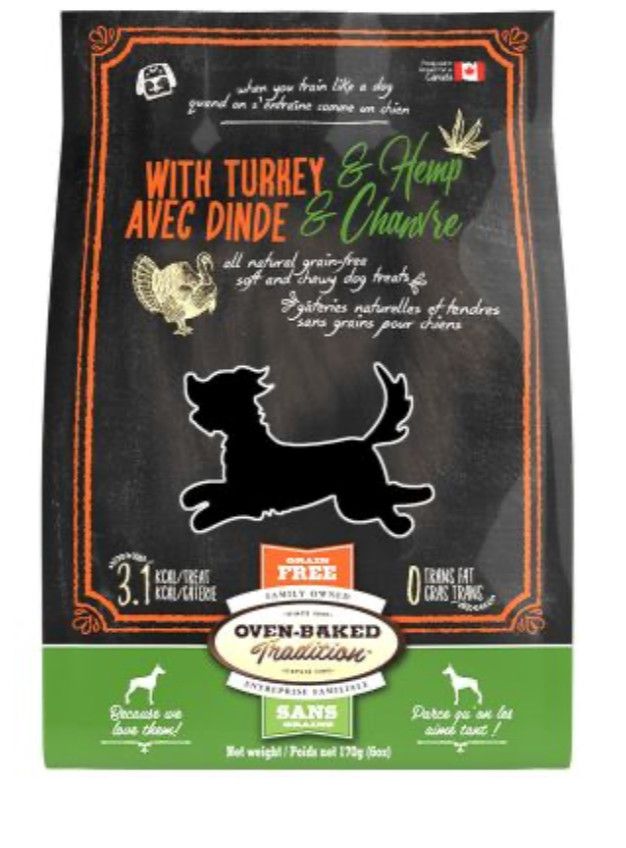 Oven-baked chien /  gâteries tendres a la dinde et chanvre