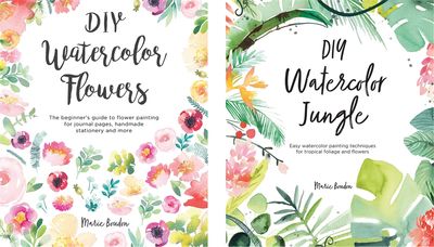 DIY Watercolor Flowers and Jungle 2 Book Bundle