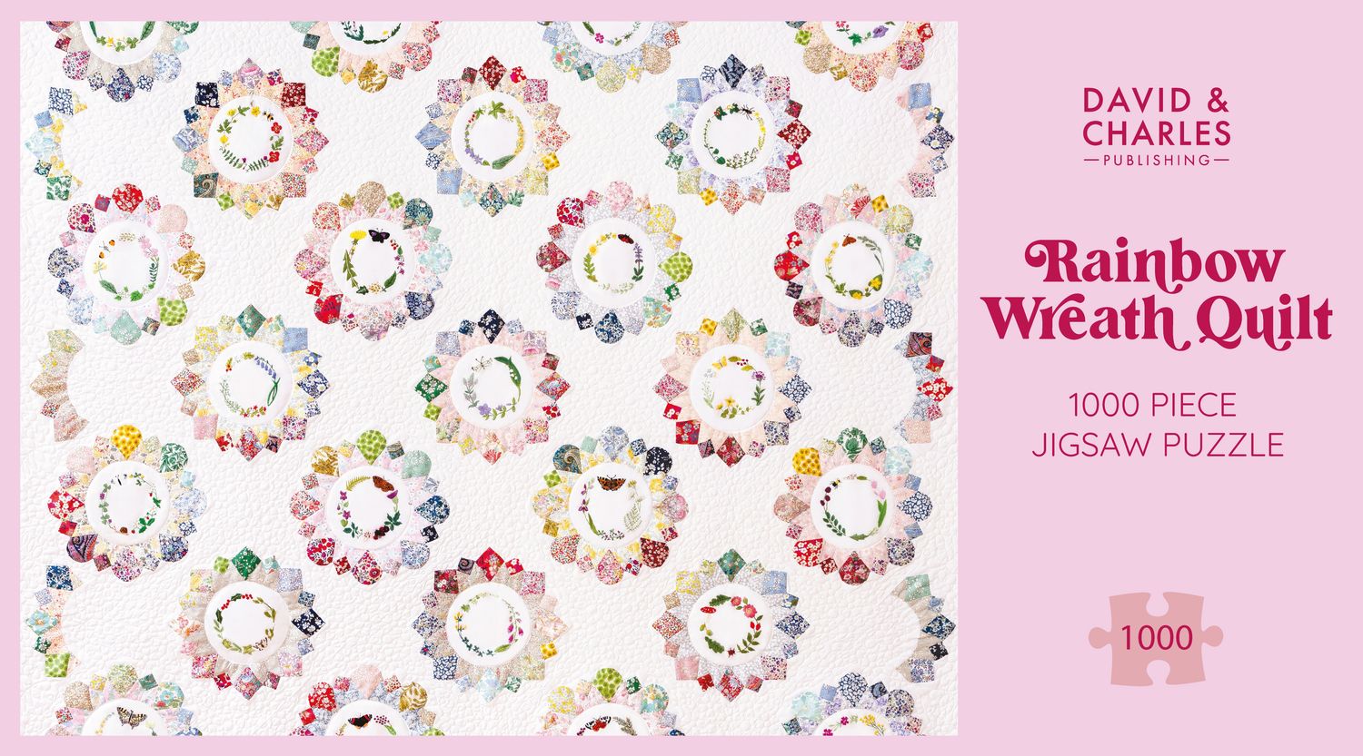 Rainbow Wreath Quilt 1000 Piece Jigsaw Puzzle