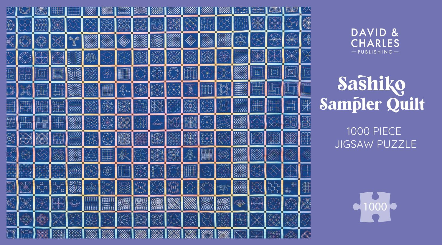 Sashiko Sampler Quilt 1000 Piece Jigsaw Puzzle