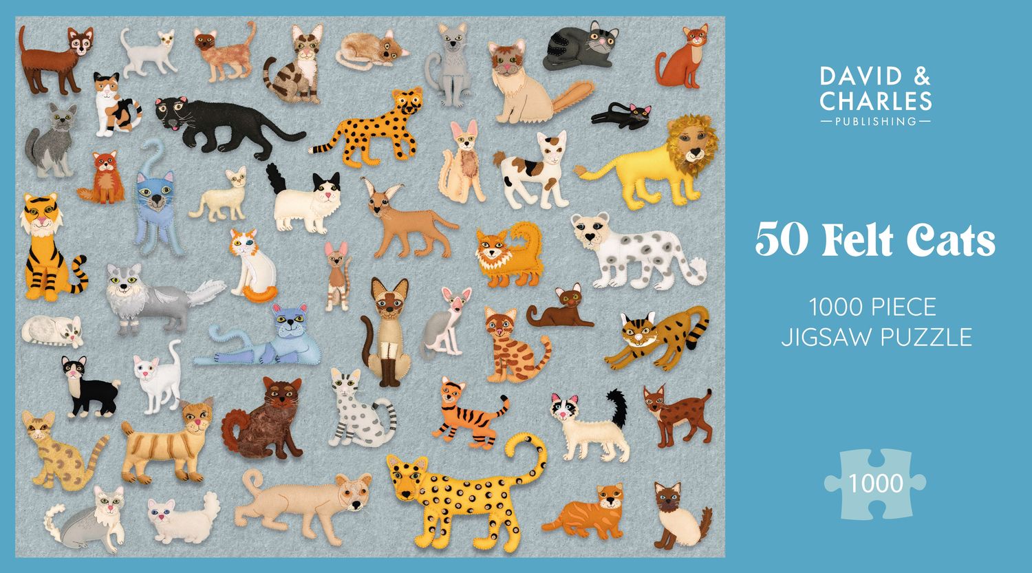 50 Felt Cats 1000 Piece Jigsaw Puzzle