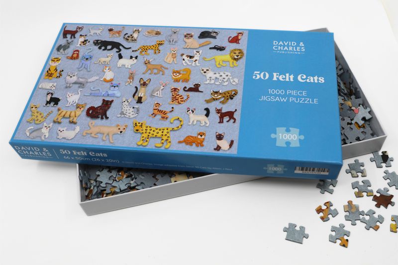 50 Felt Cats 1000 Piece Jigsaw Puzzle