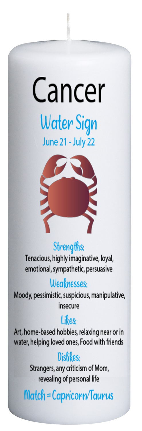 Cancer Zodiac Candle
