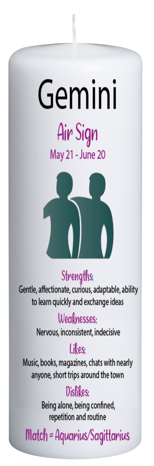 Gemini Zodiac Candle