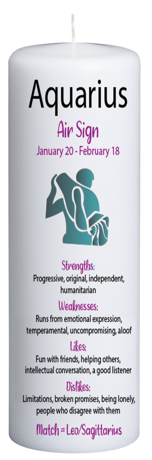 Aquarius Birthday Candle