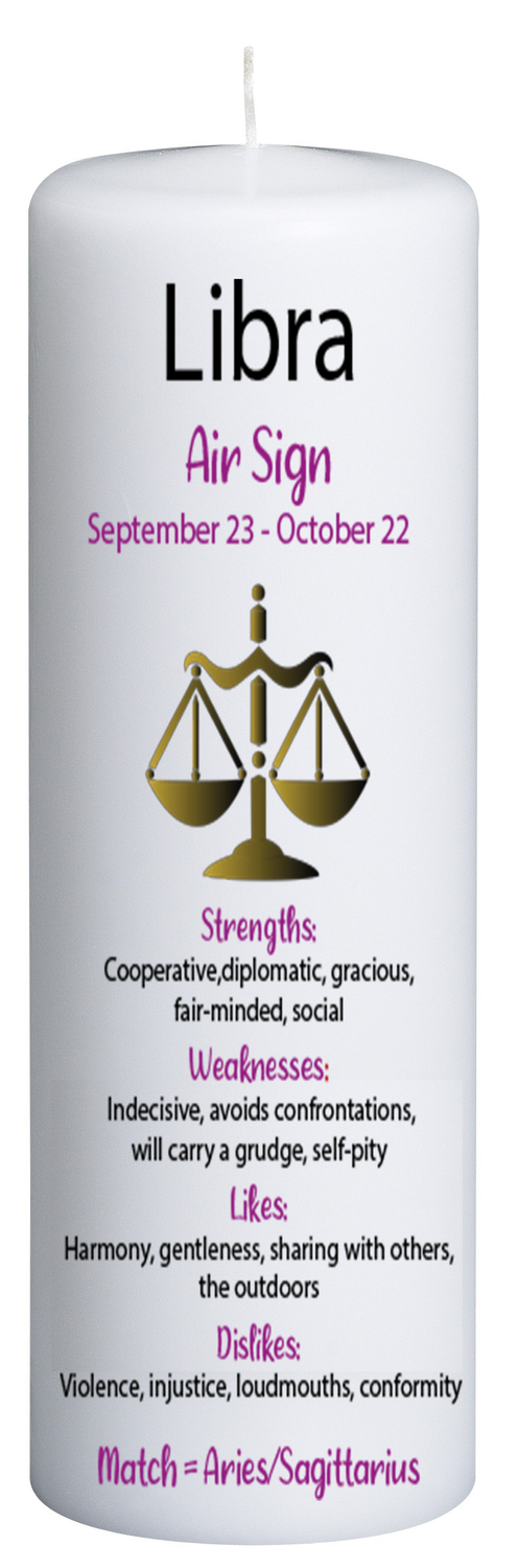 Libra Zodiac Candle