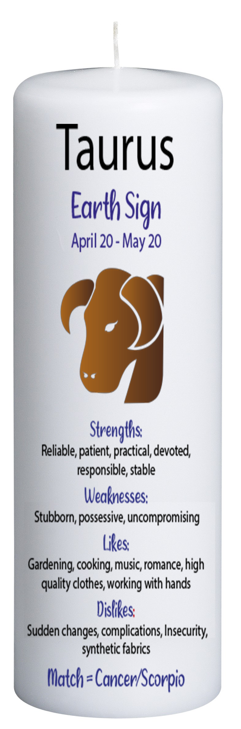 Taurus Zodiac Candle