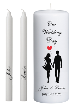 ​Wedding Unity Candle set Our Wedding day Silhouette Couple