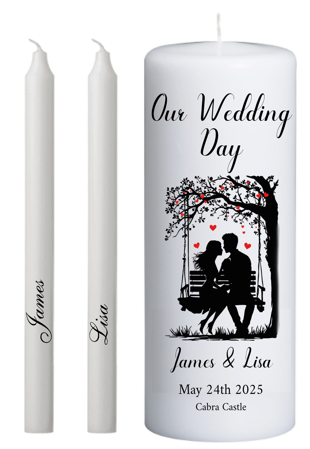 ​Wedding Unity Candle set Couple on Swing