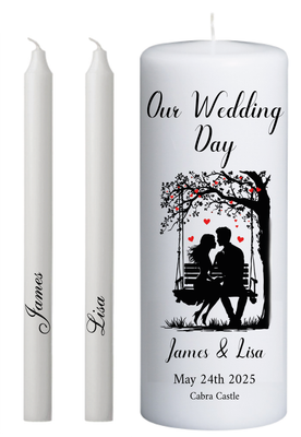 ​Wedding Unity Candle set Couple on Swing