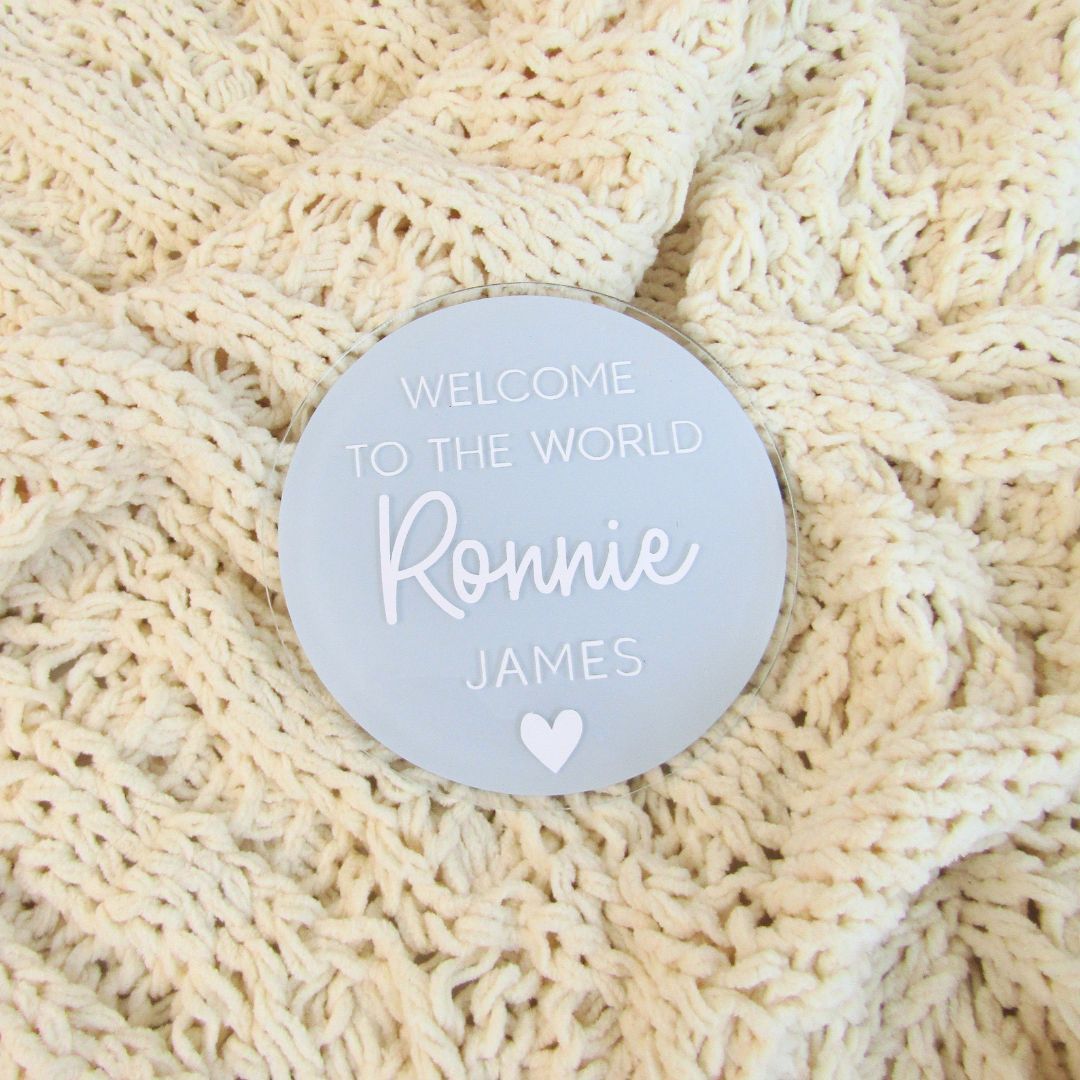 Birth Announcement Plaque - Blue