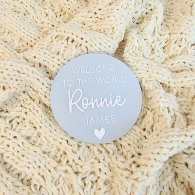 Birth Announcement Plaque - Blue