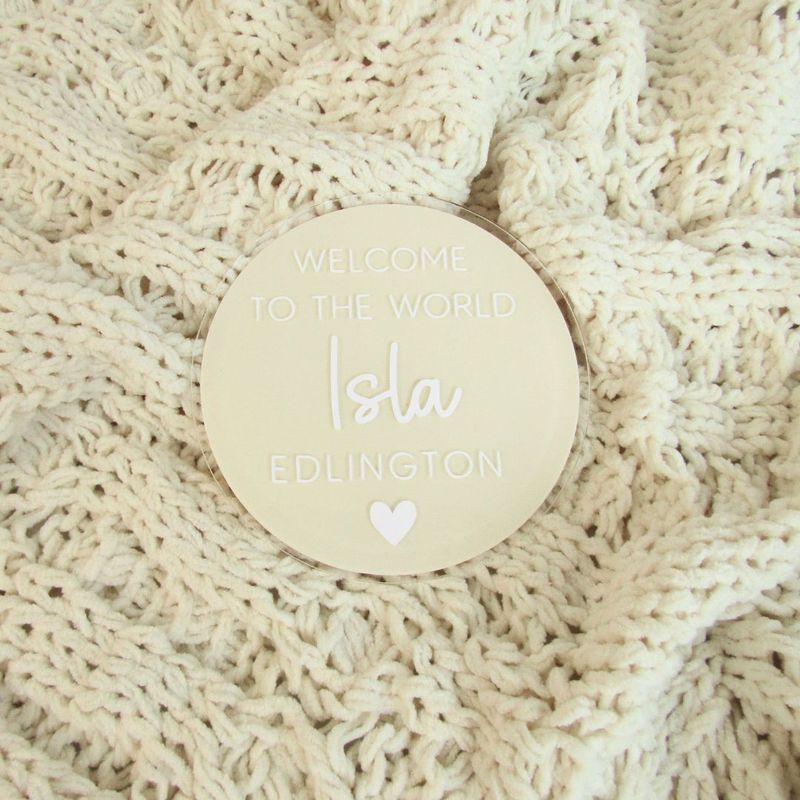 Birth Announcement Plaque - Beige