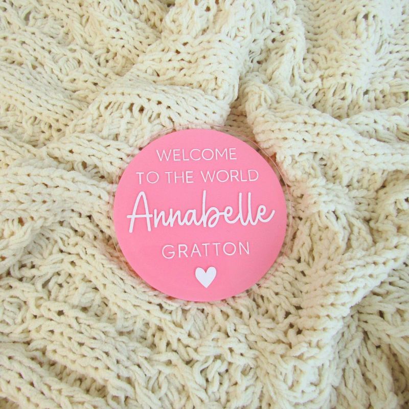 Birth Announcement Plaque - Pink