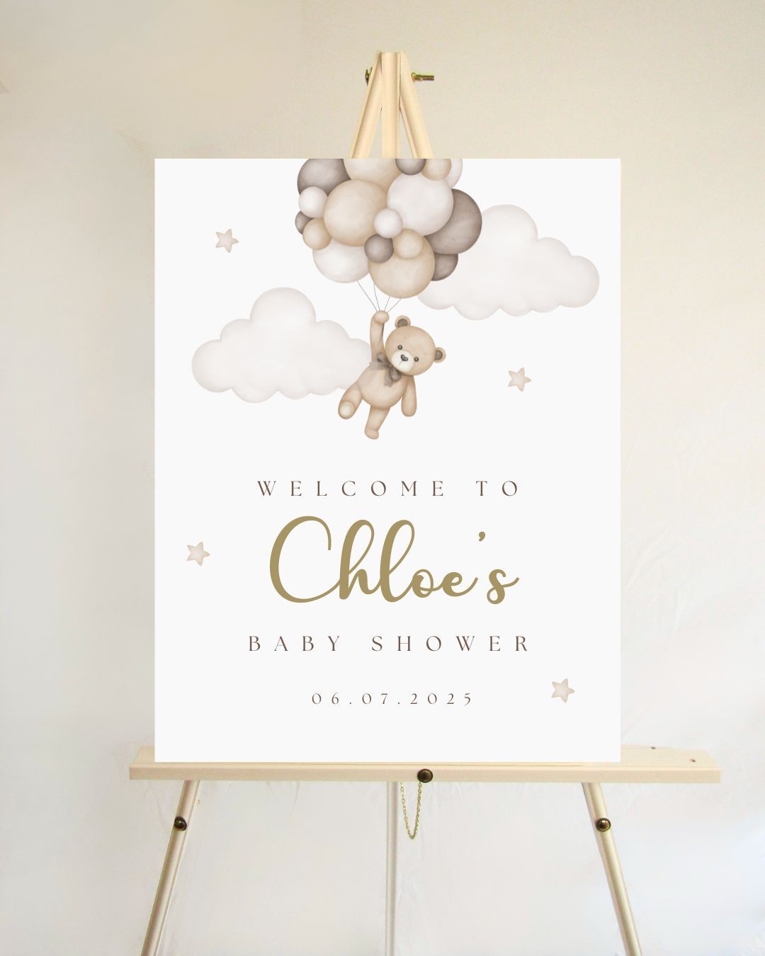 Baby Shower Welcome Board - Bear Theme
