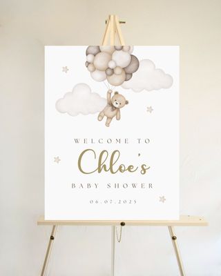 Baby Shower Welcome Board - Bear Theme