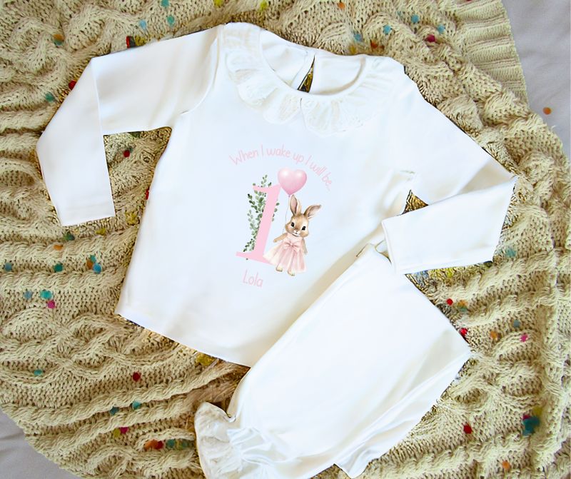 Frilly Personalised Birthday Pyjamas - Flopsy Pink