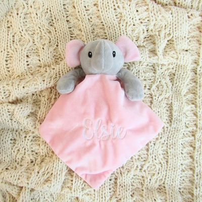 Elephant Comforter - Pink Embroidered