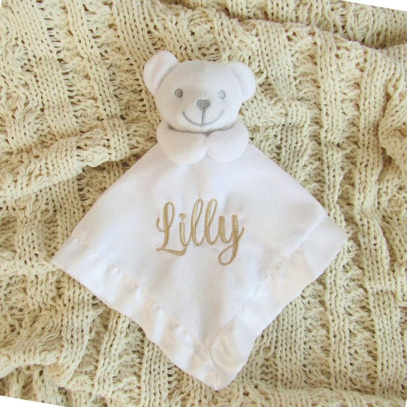 Teddy Comforter - White Embroidered