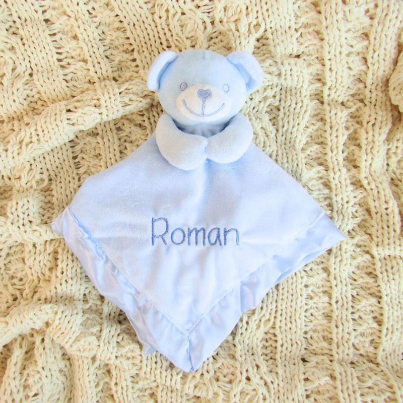 Teddy Comforter - Blue Embroidered