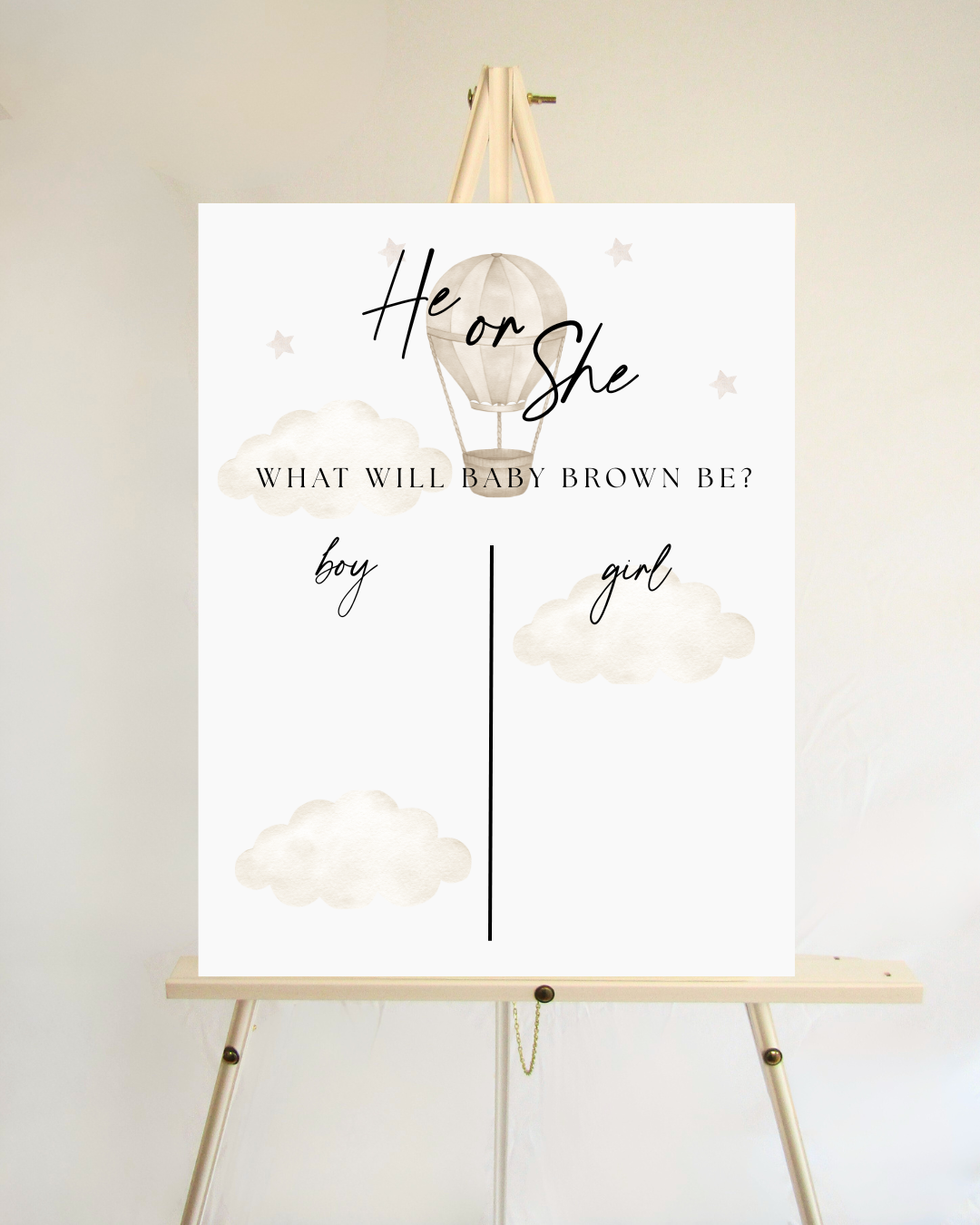 Guess The Gender Board - Hot Air Balloon