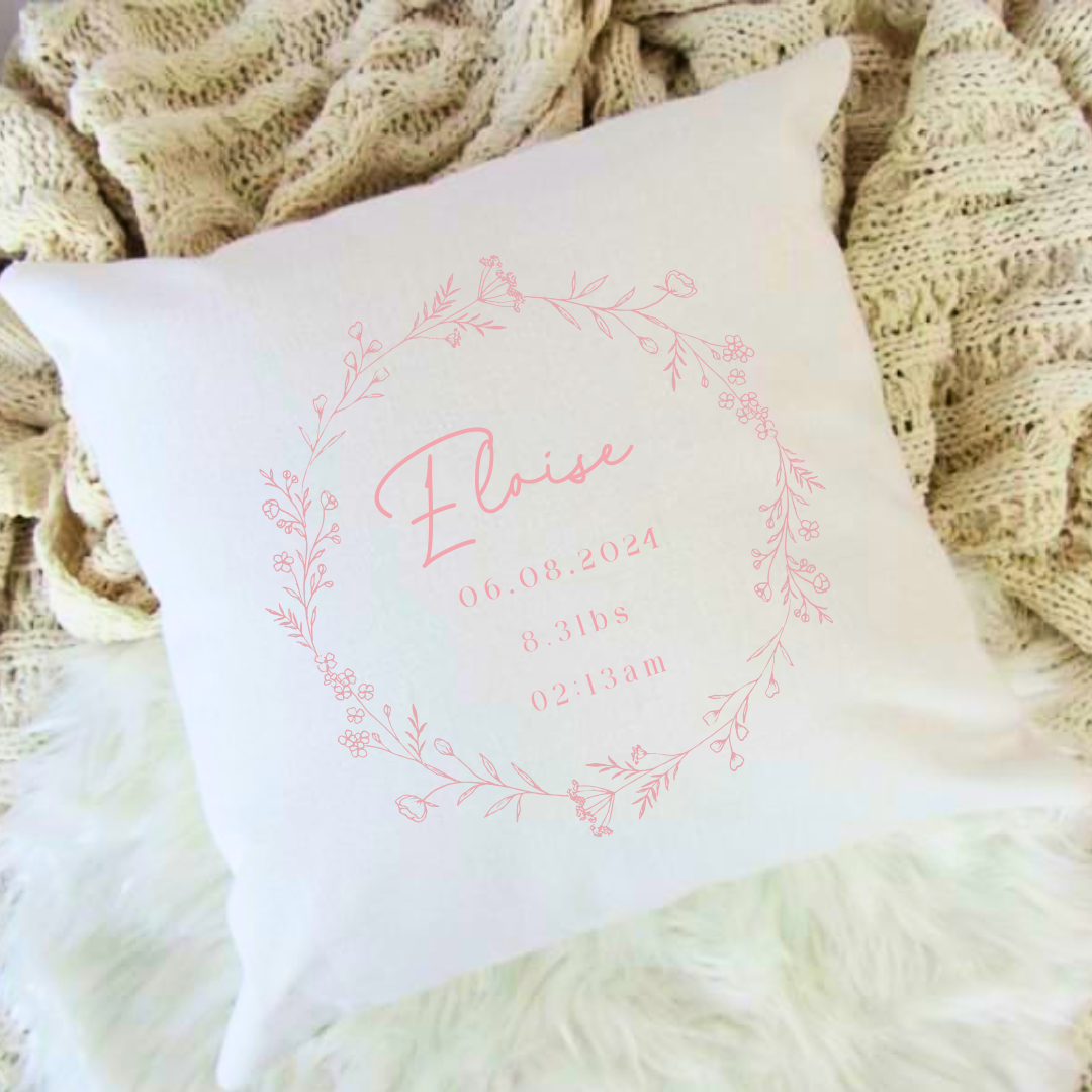 Personalised Pillow - Pink Floral Theme