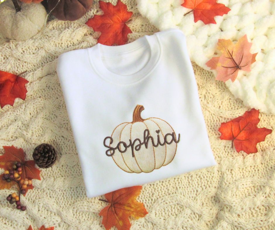 Personalised Pumpkin Jumper - Scroll Font