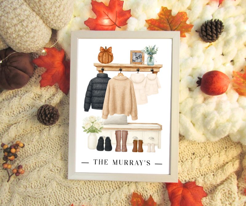 Autumn Personalised Family with Frame