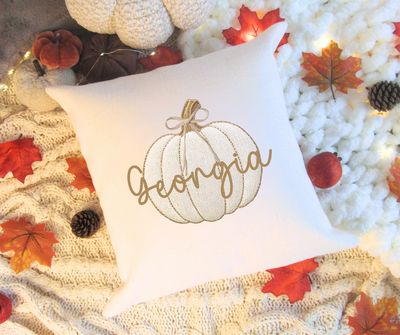 Personalised Pillow - Beige Pumpkin