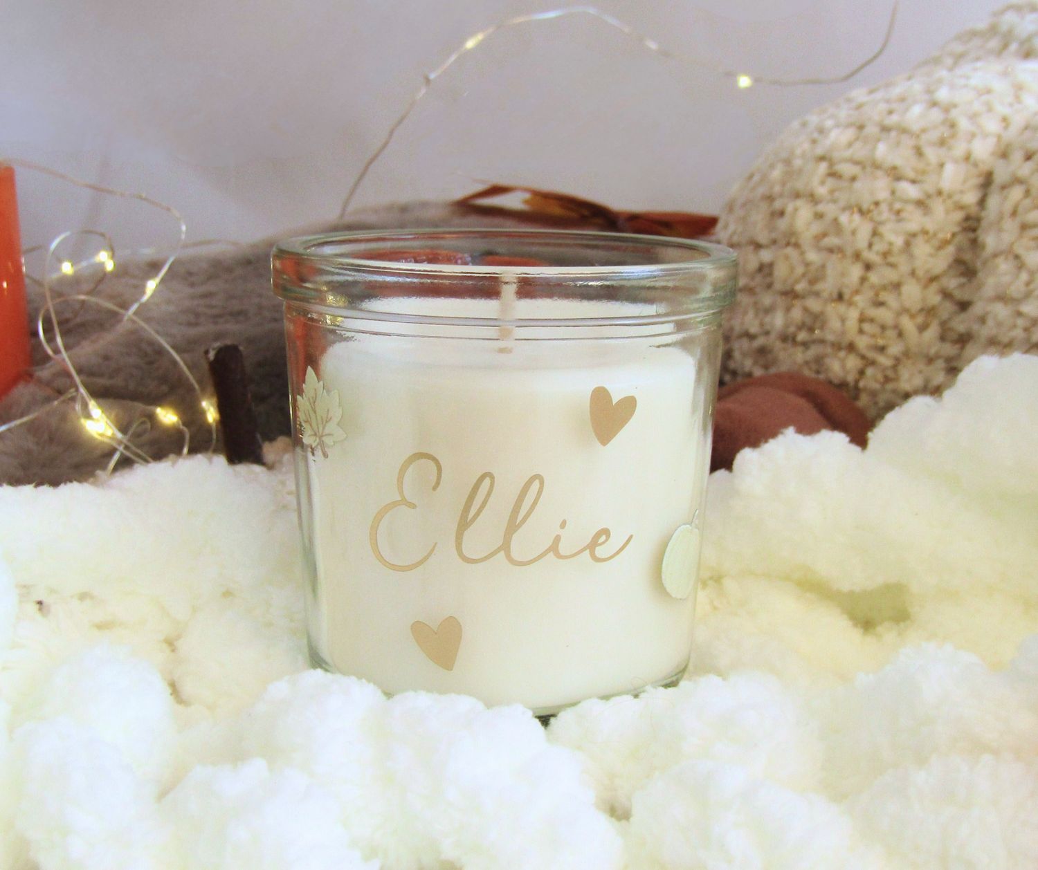 Autumn Leaves Candle - Beige