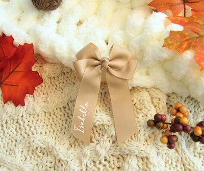 Hair Bow - Beige