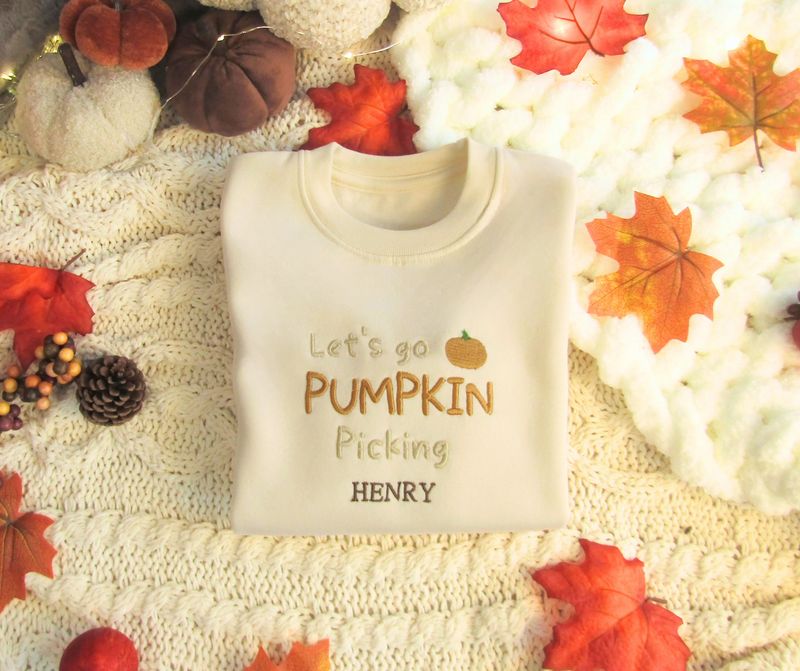 Personalised "Let's Go Pumpkin Picking" Jumper - Regular Font