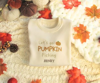 Personalised "Let's Go Pumpkin Picking" Jumper - Regular Font