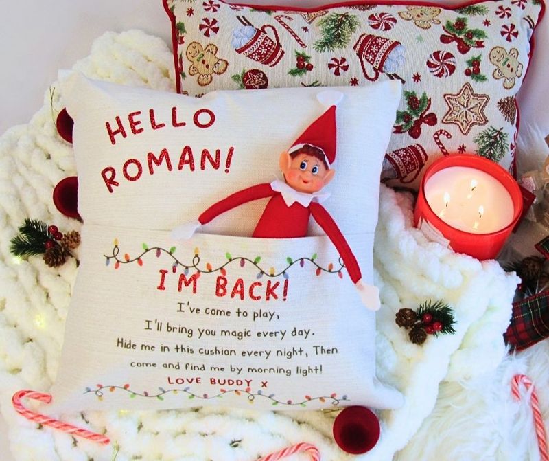 Naughty Elf Arrival Pillow