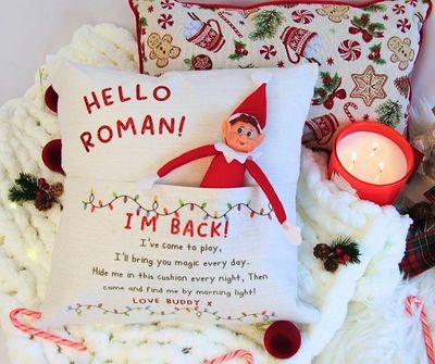 Naughty Elf Arrival Pillow Naughty Elf Arrival Pillow