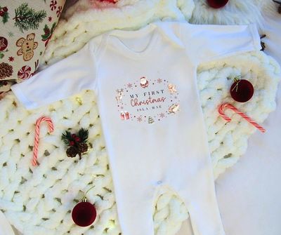 Baby Sleepsuit - My First Christmas Design 2 Baby Sleepsuit - My First Christmas Design 2