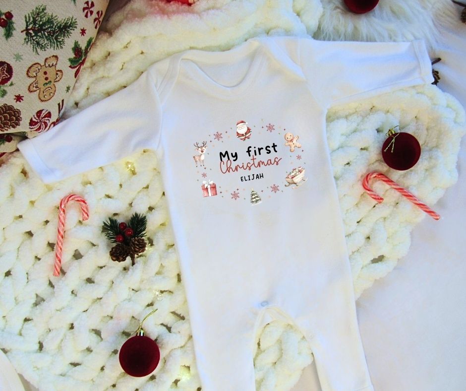 Baby Sleepsuit - My First Christmas Design