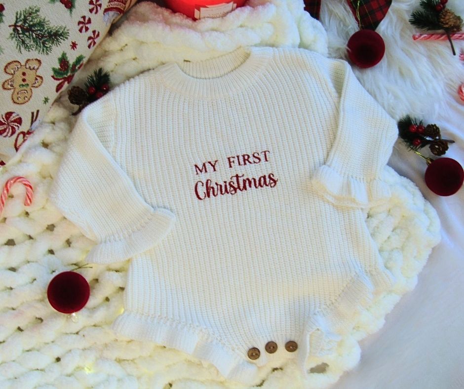 Frilly My First Christmas Romper