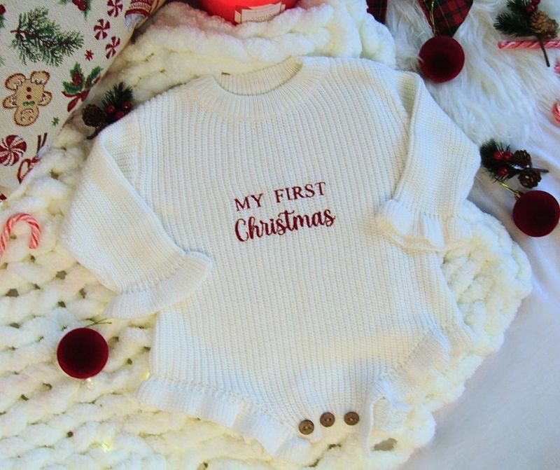 Frilly My First Christmas Romper