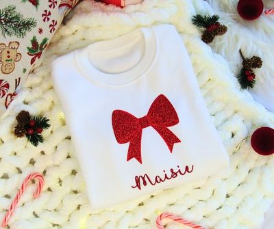 Christmas Jumper - Glitter Bow Christmas Jumper - Glitter Bow