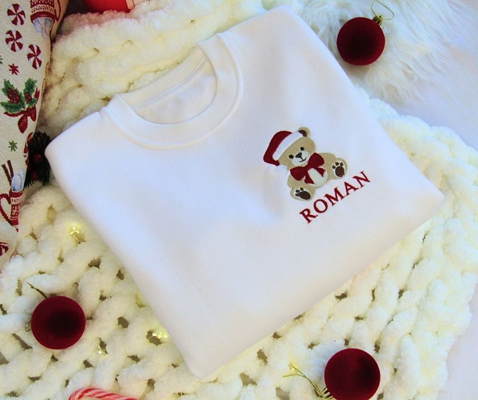 Christmas Jumper - Embroidered Traditional Bear
