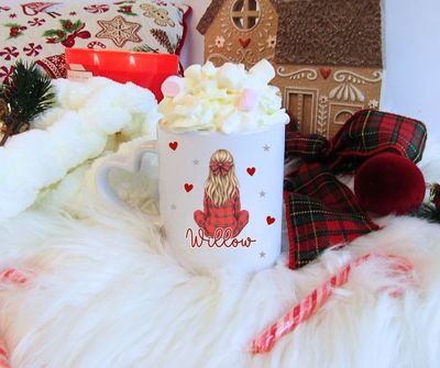 Personalised Christmas Mug – Girl in Pyjamas